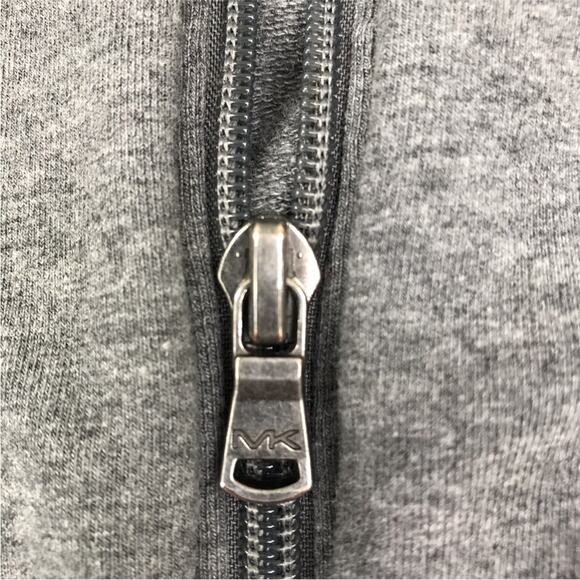 MICHAEL KORS Cardigan Men L Knit Gray Embroidered Logo Full Zip Stylish Y2K 20's - Picture 7 of 10